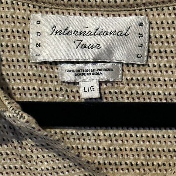 Izod International Tour Men's Tan and Brown Short Sleeve Golf Polo Size Large - Picture 5 of 10